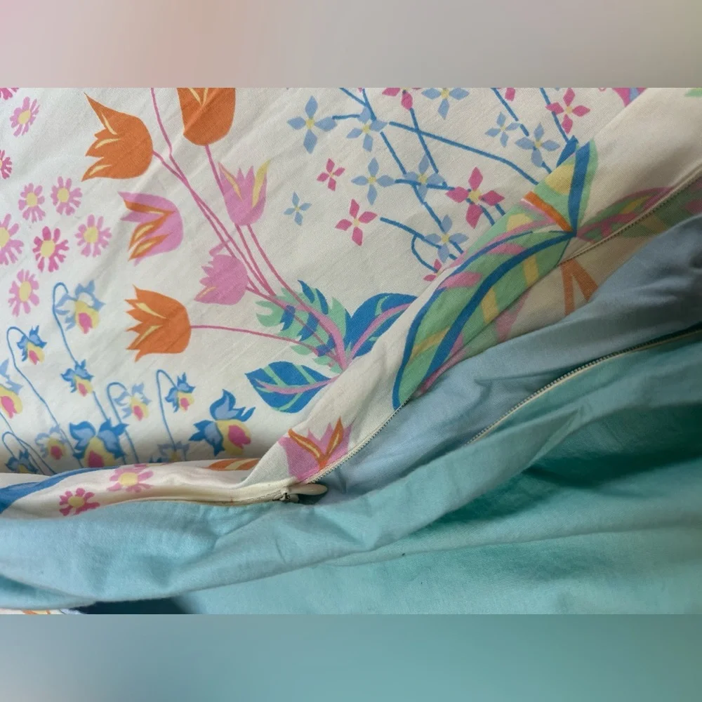 Swell Cynthia Rowley Reversible Floral Duvet Cover Full Queen 100% Cotton